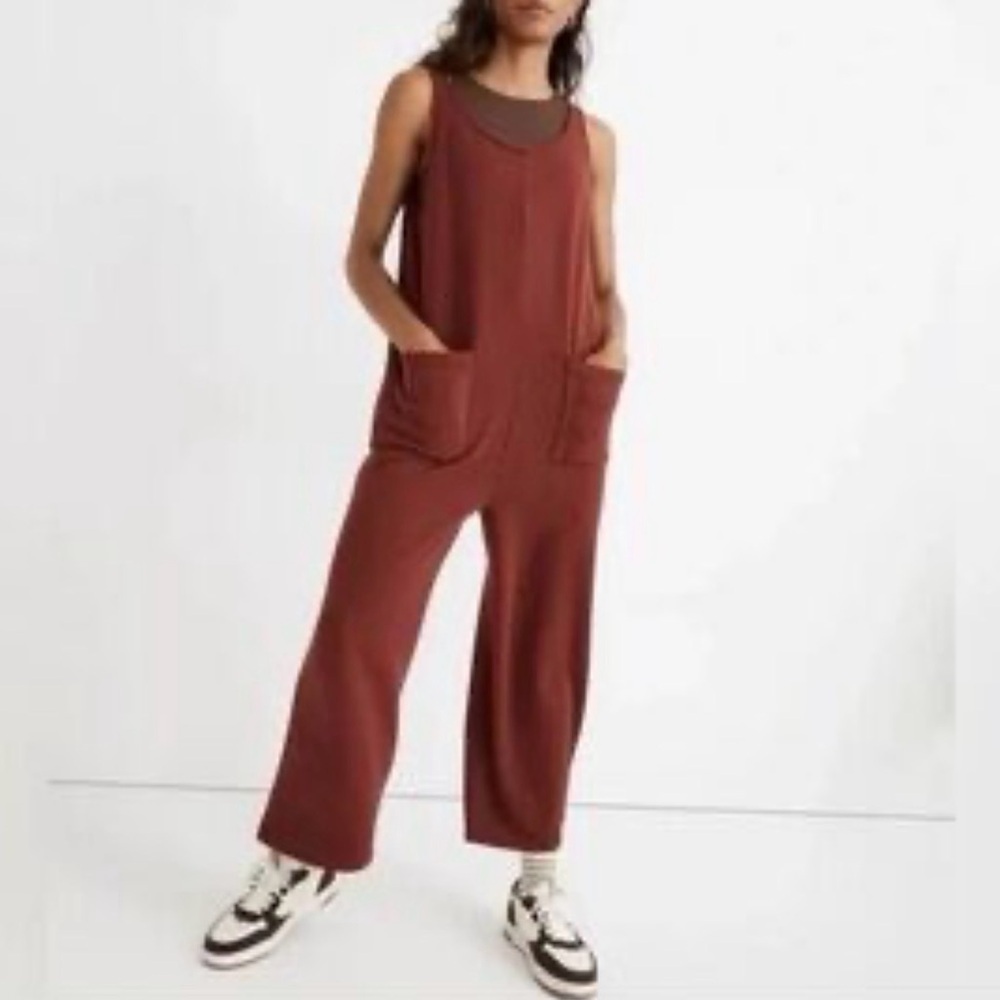 Madewell Rust Sleeveless Jumpsuit
